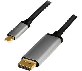 LogiLink CUA0100 černo-stříbrná / Kabel USB-C - HDMI / 4K 3840x2160 60Hz / 1,8 m