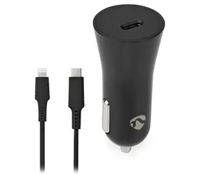 Nedis Nabíječka do auta 20W USB-C černá / Nabíječka do auta / 12-24 V DC / 3 A / kabel 1 m