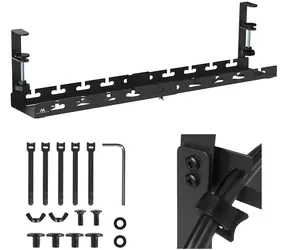 Maclean MC-103 B černá / Organizér kabelů pod stůl / nosnost 5 kg / délka 728 mm