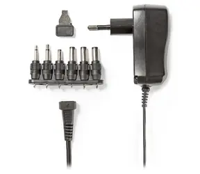 Nedis Univerzální napájecí adaptér černá / Napájecí adaptér / 7,2 W / 3–12 V DC / 6 konektorů / 1,8 m