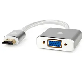Nedis Profigold adaptér HDMI-VGA stříbrný / Adaptér / hliníkové pouzdro / audio jack 3,5mm / 20 cm