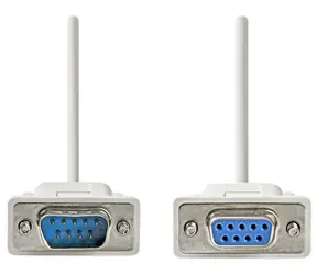 NEDIS sériový kabel D-SUB 9pin (M) - D-SUB 9pin (F) slonová kost / Sériový kabel / RS-232 / 2 m