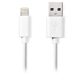Nedis Lightning kabel 3 m bílá / Datový kabel / USB-A (M) - Lightning 8-pin (M)