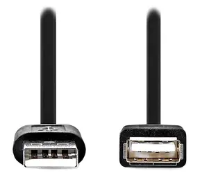 Nedis prodlužovací kabel USB-A černá / Prodlužovací kabel / USB 2.0 / USB-A - USB-A / poniklované konektory / 1 m