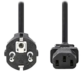NEDIS napájecí kabel 230V černý / přípojný 10A / konektor IEC-320-C13 / přímá zástrčka Schuko / 3m