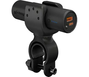 Goobay Bike-Power 5.0 černá / Powerbanka / 5000 mAh / USB-C PD / LED svítilna / držák na kolo