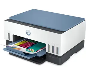 HP Smart Tank 675 šedo-modrá / Barevná inkoustová multifunkce / Tankový systém / A4 / 4800x1200 DPI / Wi-Fi / BT