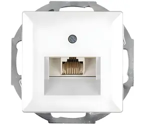 Abex Zásuvka RJ45 Cat6 bílá / Síťová zásuvka / Nestíněná / Jednonásobná