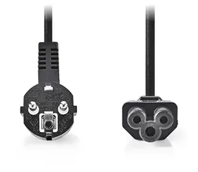 Nedis napájecí kabel Typ F(M) - IEC-320-C5(F) trojlístek černá / Napájecí kabel / 10A / 5m