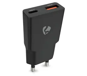 Nedis GaN 30W černá / Síťová nabíječka / USB-C PD3.0 / USB-A QC3.0