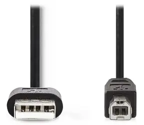 Nedis USB-A - USB-B kabel černá / Kabel / USB 2.0 / K tiskárně / 3 m