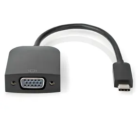Nedis adaptér USB-C - VGA černý / Adaptér / USB 3.2 Gen 1 / kulatý / 20 cm