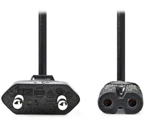 Nedis napájecí kabel Euro - IEC-320-C7 černý / Napájecí kabel / přímý-přímý / 0,5 m