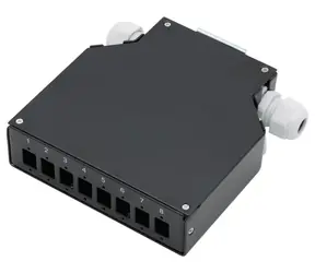 XtendLan mini rozvaděč DIN lišta černý / Rozvaděč / optický / 8x SC Simplex / 4 vstupní otvory / krytka