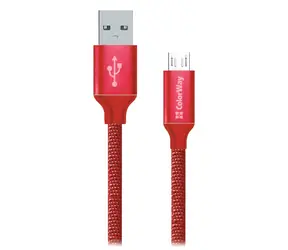 Colorway červená / Datový kabel / USB-A – Micro USB / 2,1 A / 1 m