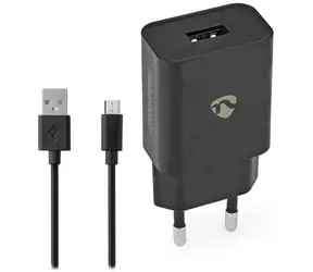 Nedis 5 W černá / Síťová nabíječka / USB-A / kabel Micro USB 1 m