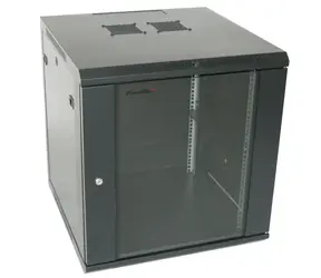 XtendLan 12U/600x600 černý / Rozvaděč / Nástěnný / Skleněné dveře / Rozložený