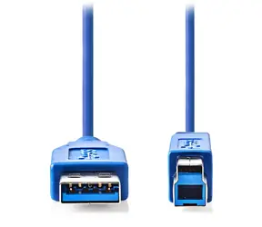 Nedis kabel USB 3.2 A-B modrý / Kabel USB / k tiskárně / 3 m