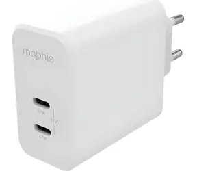Mophie Speedport 67 bílá / Nabíjecí adaptér / GaN / 67W / 2x USB-C / PD