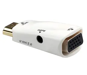 PremiumCord převodník HDMI na VGA + audio bílá / Redukce / HDMI - VGA