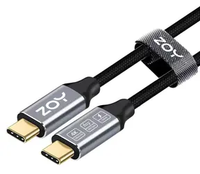 ZOY ZCCC1 černo-stříbrná / USB kabel / USB-C (M) - USB-C (M) / 1 m