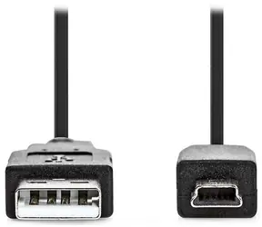 Nedis USB kabel USB-A - Mini-B 5pin černý / Kabel USB / USB 2.0 / 1 m