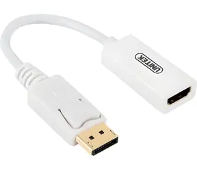 Unitek Y-6332 bílá / Adaptér DisplayPort na HDMI / 0,2 m