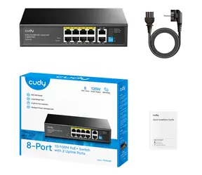 Cudy FS1010P / PoE switch / 8x RJ45 PoE / 2x RJ45 uplink / 120W