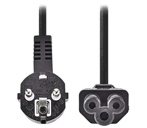 Nedis napájecí kabel Typ F - IEC-320-C5 černý / Napájecí kabel / 230V / 10A / trojlístek / 2m
