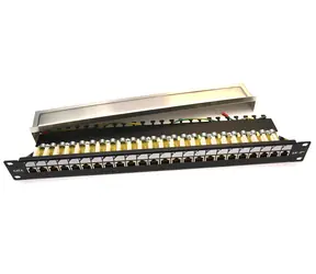 Lexi-net Patch panel 24p FTP černý / Patch panel / Cat6 / 1U / 19"
