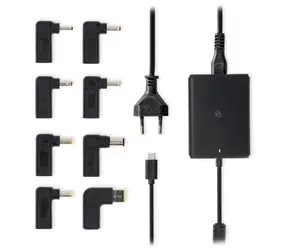 Nedis Univerzální adaptér k notebooku 100 W / Napájecí adaptér / GaN / USB-C / 5–20 V DC / 10 konektorů