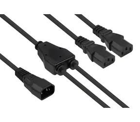 Kabelmeister Y-kabel C14 - 2x C13 černá / Napájecí kabel / 2 m
