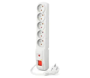 Acar F5 1.5m bílá / Prodlužovací přívod / přepěťová ochrana / 5 zásuvek