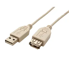 OEM USB 2.0 kabel A-A prodlužovací 5 m světle šedá / Kabel / USB 2.0 / A-A M/F