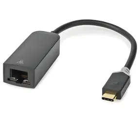 Nedis adaptér USB-C zástrčka - RJ45 zásuvka černý / Adaptér / USB 3.2 Gen 1 / 20 cm