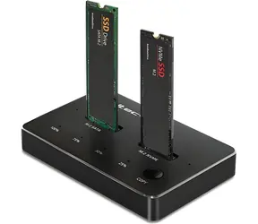 Qoltec Dokovací stanice pro 2x SSD M.2 NVMe/SATA / Dokovací stanice / USB-C / DUAL 2x2TB