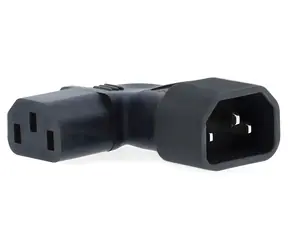 Nedis napájecí adaptér IEC-320 C14-C13 černá / Napájecí adaptér / Úhlový levý / Vidlice C14 - zásuvka C13