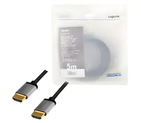 LogiLink HDMI 2.0 černá / HDMI kabel / 4K/60Hz / pozlacené konektory / 5 m