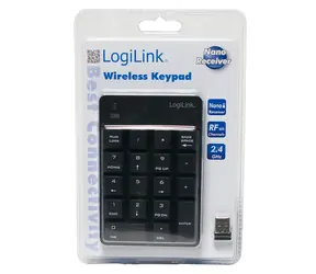 LogiLink ID0120 černá / Numerická klávesnice / Bezdrátová / 18 kláves / 2,4 GHz