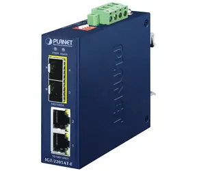 Planet IGT-2205AT-E / Průmyslový konvertor / 2x 1000Base-T / 2x 1000Base-X SFP / IP40 / -40 až 75 °C / 12-58 VDC