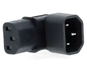 Nedis napájecí adaptér IEC-320-C14/C13 černý / Napájecí adaptér / Úhlový 90° / Vidlice C14 - zásuvka C13