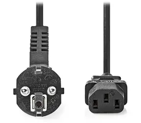 Nedis napájecí kabel IEC-320-C13 - Schuko úhlová zástrčka černá / Napájecí kabel / 230V / 10A / 3 m