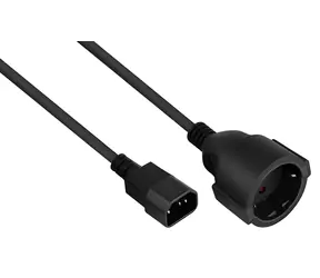 Kabelmeister Napájecí kabel IEC C14 - Schuko zásuvka 0,5 m černá / Napájecí kabel / H05VV-F / 10 A / 250 V