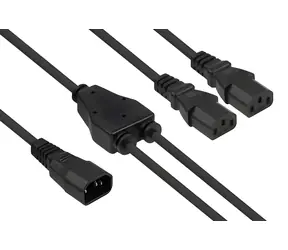 Kabelmeister Y-kabel C14 - 2x C13 černá / Napájecí kabel / 0,3 m