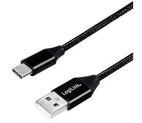 LogiLink USB-A - USB-C kabel černá / Kabel / USB 2.0 / 0,3 m