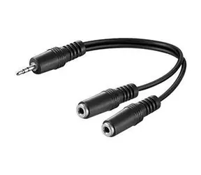 goobay Jack 3,5mm (M) na 2x Jack 3,5mm (F) / Redukce / kablík 20cm