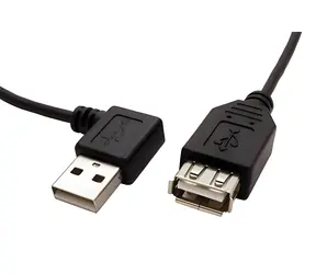 Goobay prodlužovací kabel USB 2.0 A-A M/F lomený vpravo černý / USB kabel / 30 cm / USB 2.0