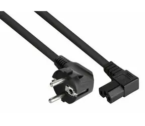 Kabelmeister napájecí kabel Schuko - C15 90° černý / Napájecí kabel / úhlový / 5 m / H07RN-F 3G 1,5 mm2