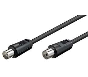 OEM Anténní kabel IEC 75 Ohm M-F 2,5 m černá / Kabel / Koaxiální konektor IEC