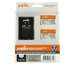 JUPIO Sada 2x baterie NP-BX1 + nabíječka pro Sony / Nabíjecí sada / 1250 mAh